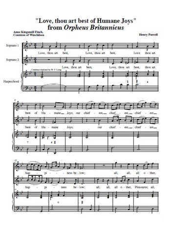 Love, thou art best of Humane Joys Partitions gratuites